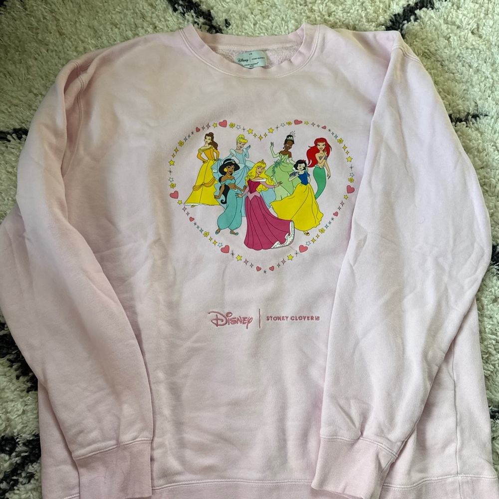 Stoney Clover Lane Pink Disney Princess Crew Neck Sweater